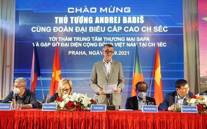 Thủ tướng Andrej Babis phát biểu tại buổi gặp mặt. (Ảnh: TTXVN)