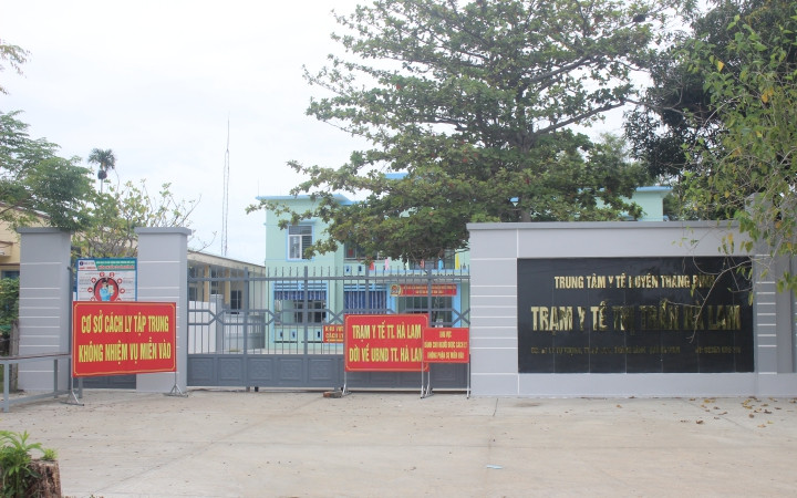 Khu cách ly tập trung tại thị trấn Hà Lam, huyện Thăng Bình.