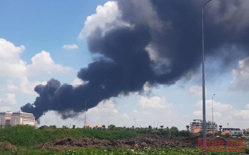 Hình ảnh đám cháy tại hiện trường.