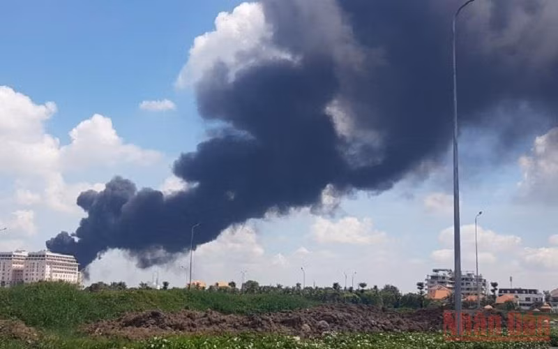 Hình ảnh đám cháy tại hiện trường.