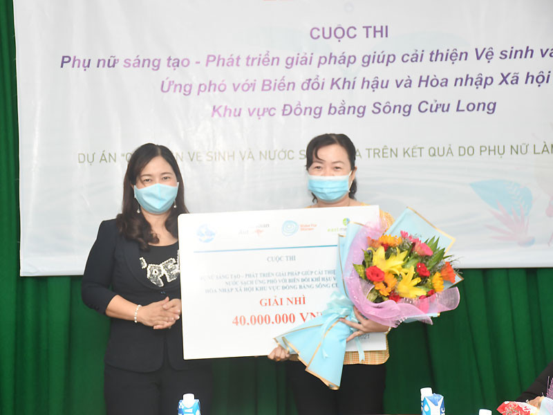 Mô hình của chị Thư đoạt Giải nhì trong cuộc thi về bảo vệ môi trường, thích ứng biến đổi khí hậu do Hội Liên hiệp phụ nữ Việt Nam tổ chức.