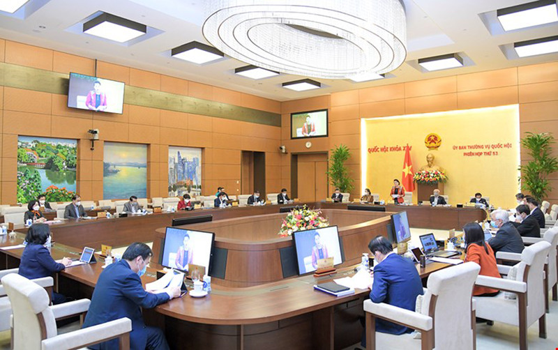 Quang cảnh phiên họp thứ 53 của Ủy ban Thường vụ Quốc hội. Ảnh: Quochoi.vn