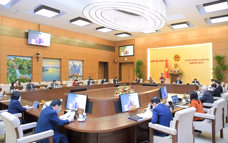 Quang cảnh phiên họp thứ 53 của Ủy ban Thường vụ Quốc hội. Ảnh: Quochoi.vn