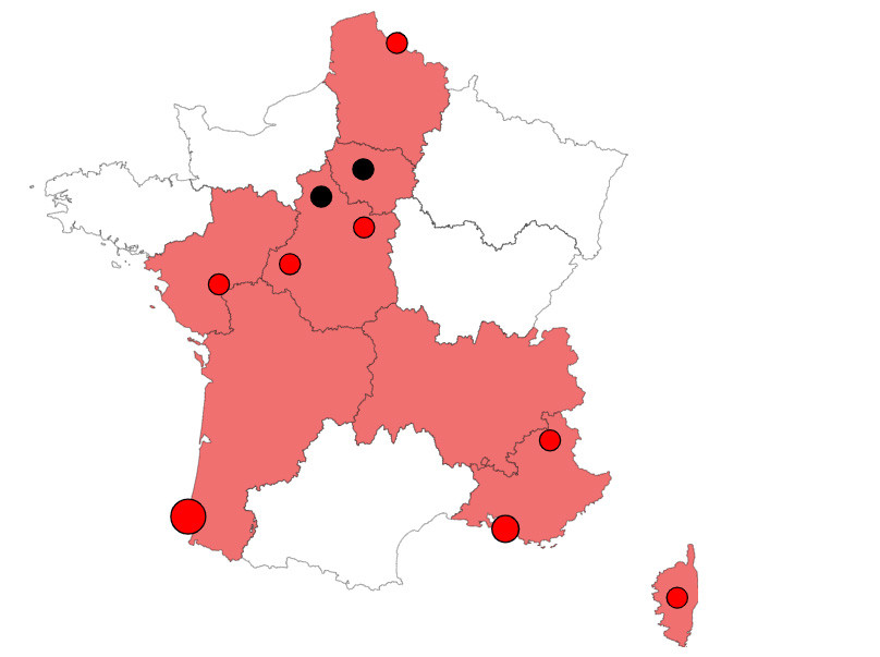 Những khu vực có ca nhiễm biến thể mới của virus SARS-Cov-2 tại Anh. (Nguồn: BFMTV)