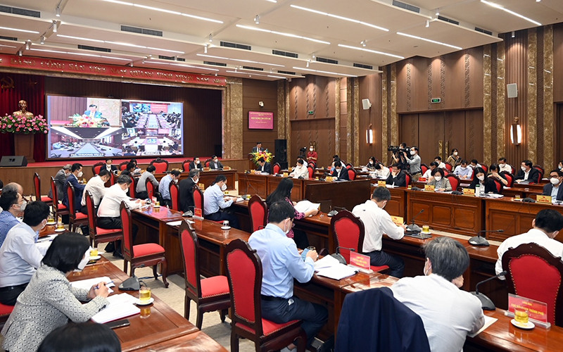 Quang cảnh hội nghị chuyên đề Ban Chấp hành Đảng bộ thành phố Hà Nội khóa XVII. (Ảnh: Duy Linh)