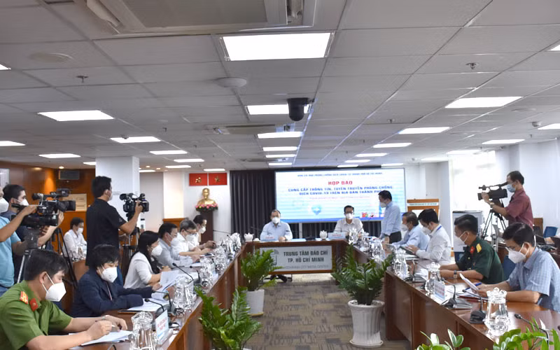 Họp báo của Ban Chỉ đạo phòng, chống dịch Covid-19 TP Hồ Chí Minh, ngày 27/9.