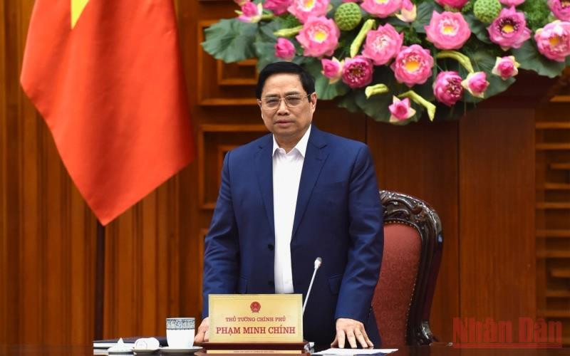 Thủ tướng Phạm Minh Chính phát biểu tại buổi làm việc.