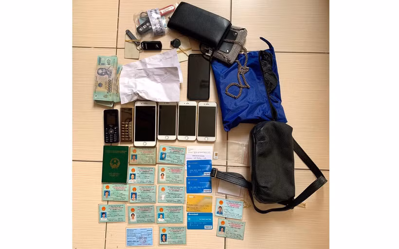 Tang vật thu giữ tại cơ quan công an.