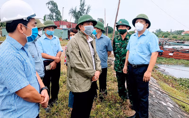 Ban Chỉ huy PCTT&TKCN TP Hải Phòng kiểm tra, đôn đốc công tác phòng, chống bão số 7 tại quận Đồ Sơn, chiều 9/10.