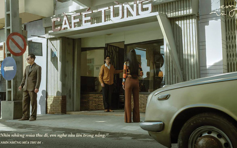Bối cảnh quán cà phê Tùng. Ảnh: Đoàn làm phim.