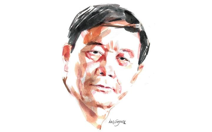 Ký họa chân dung nhà thơ Vũ Duy Thông của họa sĩ Đỗ Hoàng Tường