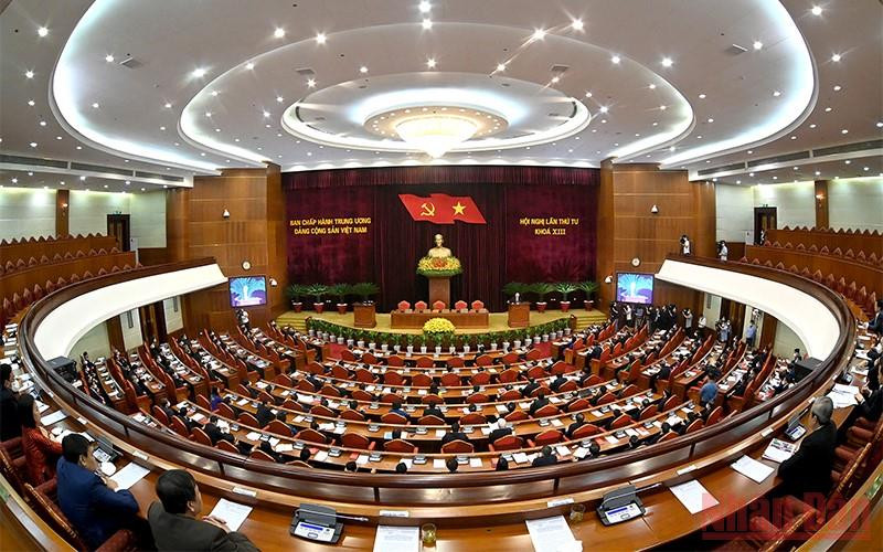 Hội nghị lần thứ tư Ban Chấp hành Trung ương Đảng khóa XIII (Ảnh: Đăng Khoa).