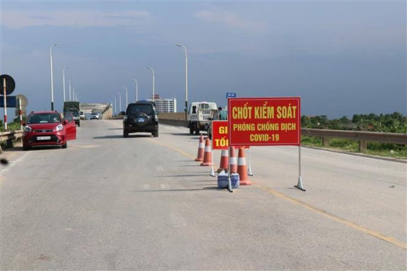 Chốt kiểm soát dịch Covid-19 trên địa bàn tỉnh Bắc Ninh.