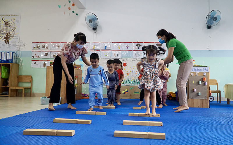 Trung tâm Chăm sóc và Giáo dục mầm non Onesky - Đà Nẵng là một trong những mô hình dành cho con em công nhân, người lao động ở khu công nghiệp.