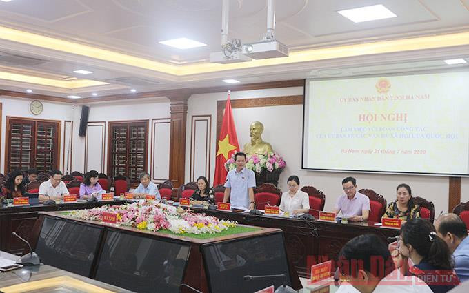 Ủy ban các vấn đề của Quốc hội làm việc với tỉnh Hà Nam.