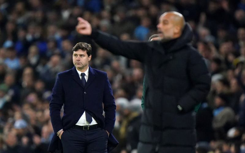 Mauricio Pochettino không gây ấn tượng trong thất bại 1-2 trước Man City của Pep. (Ảnh: Sky Sports)