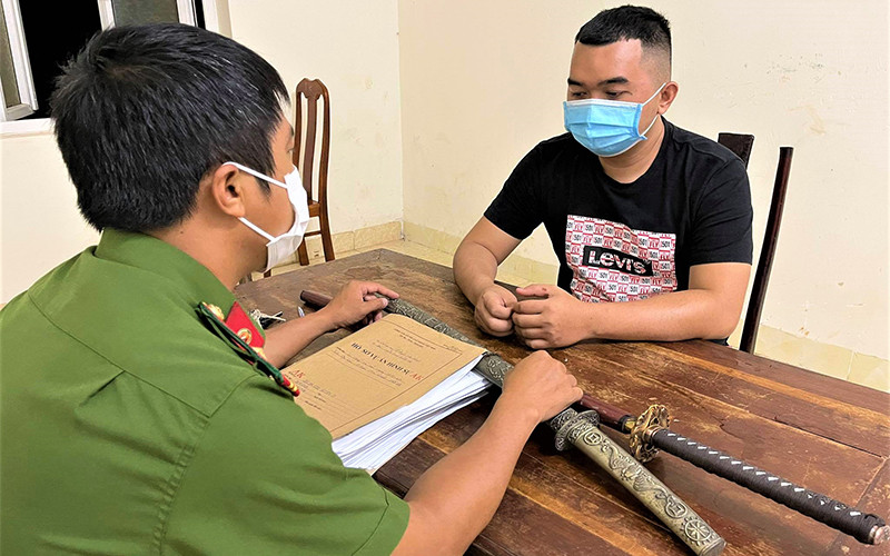 Đối tượng Hoàng Nguyên Trường tại Công an thành phố Buôn Ma Thuột.