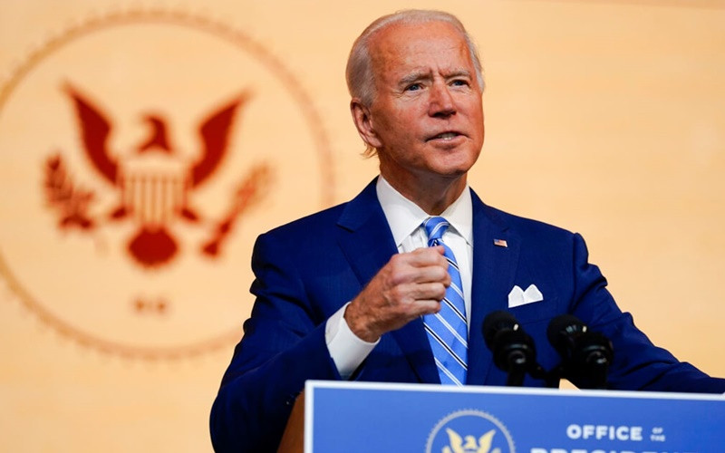 Ông Joe Biden phát biểu tại nhà hát Queen, tại TP Wilmington, bang Delaware, ngày 25-11. (Ảnh: AP)