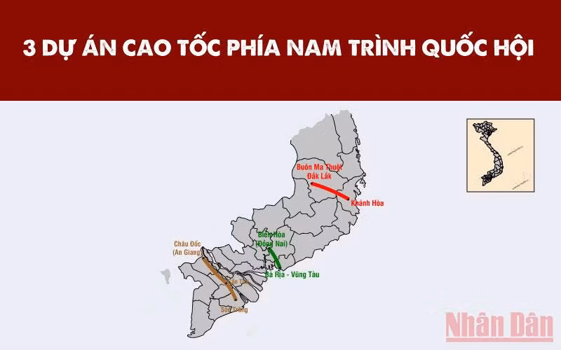 3 dự án cao tốc phía nam trình Quốc hội