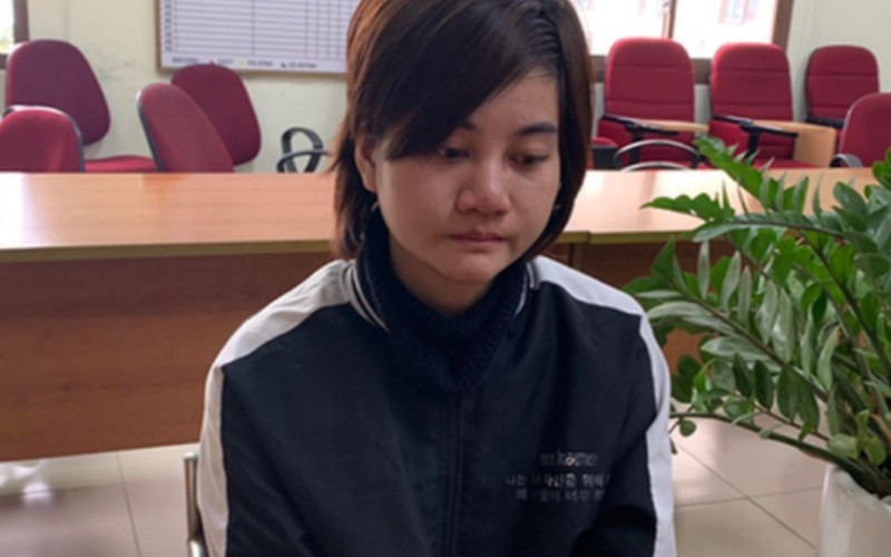 Đối tượng Hoàng Huệ Tâm tại cơ quan điều tra. 