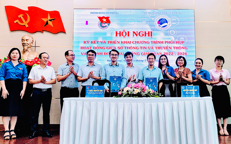 Ký kết Chương trình phối hợp đẩy mạnh chuyển đổi số giữa Sở Thông tin và Truyền thông với Thành Đoàn Hải Phòng tổ chức sáng 5/7.