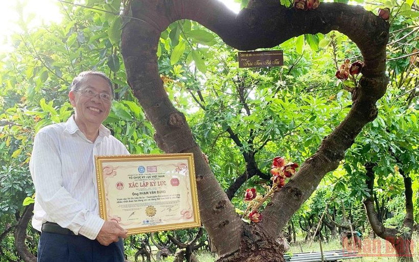 Ông Phạm Văn Đúng cùng bằng xác lập kỷ lục có số lượng cây nhiều nhất được tạo dáng với các dáng thế theo triết lý nhà Phật được Tổ chức kỷ lục Việt Nam trao tặng vào tháng 11/2021.