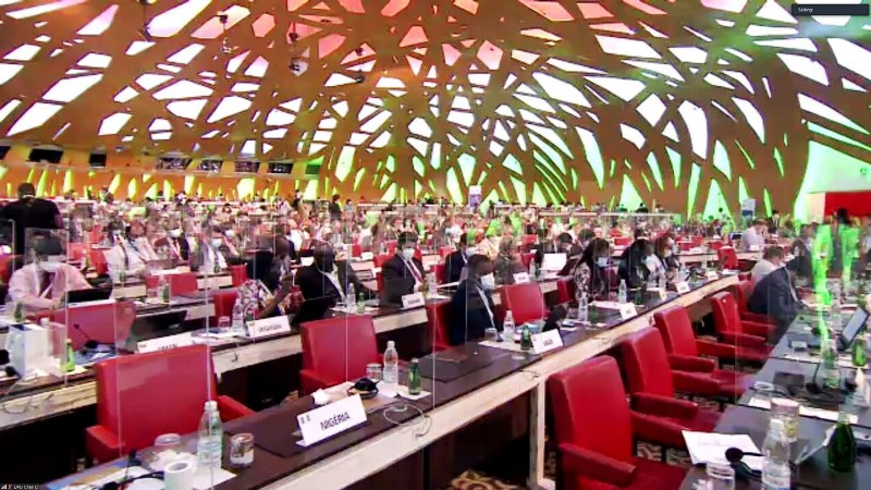 Toàn cảnh Đại hội Liên minh Bưu chính thế giới (UPU) lần thứ 27.