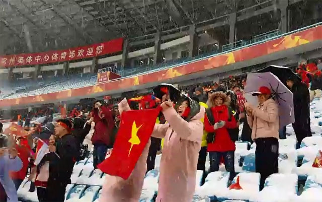 Hình ảnh từ Sân vận động Thường Châu, nơi diễn ra trận chung kết U23 châu Á