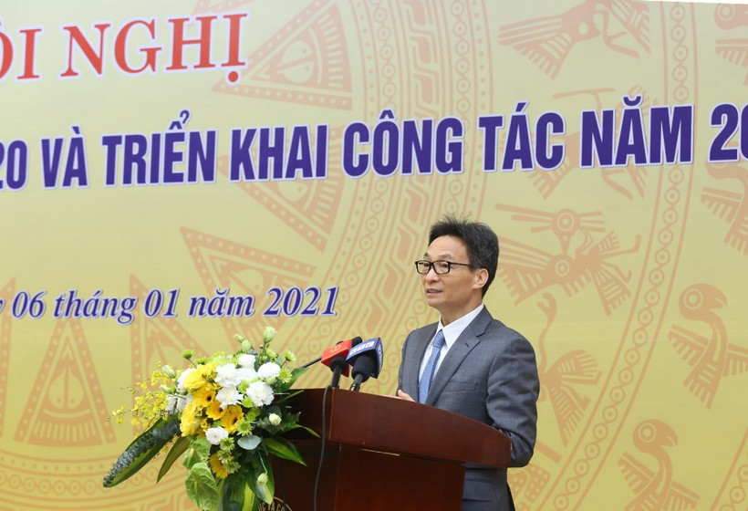 Phó Thủ tướng Vũ Đức Đam phát biểu tại Hội nghị tổng kết công tác năm 2020 và triển khai nhiệm vụ công tác năm 2021 của Bộ Khoa học và Công nghệ.