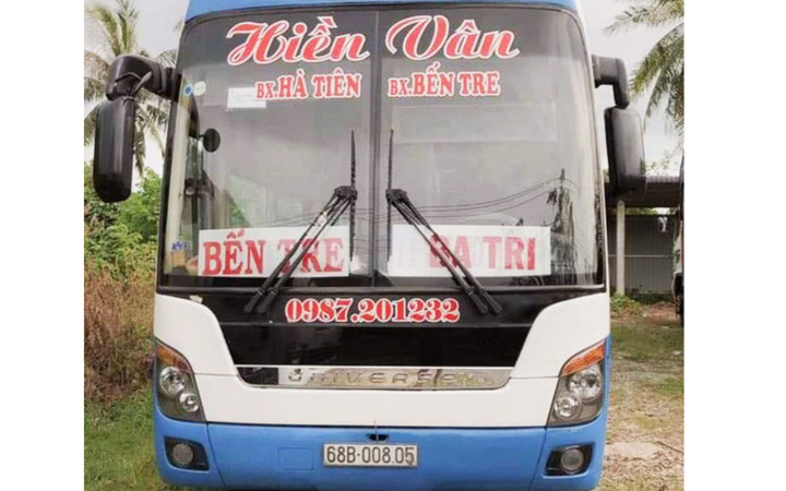 Xe biển kiểm soát 68B 008.05 chạy từ Bến Tre về TP Hà Tiên (tỉnh Kiên Giang).