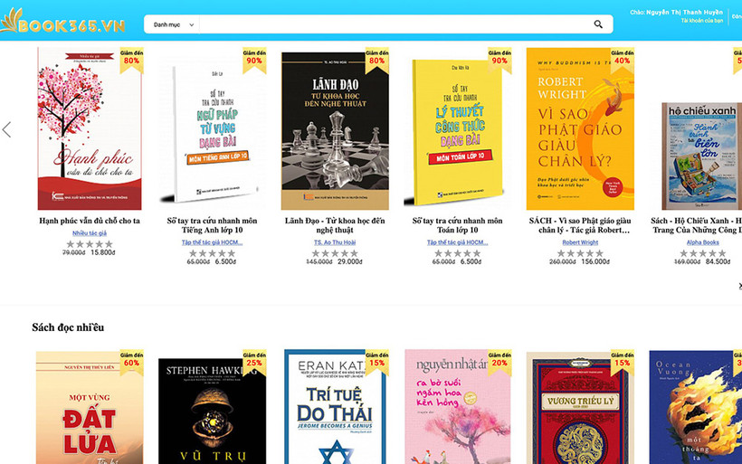 Chương trình khuyến mãi của sàn sách Quốc gia book365.vn. (Ảnh chụp màn hình)