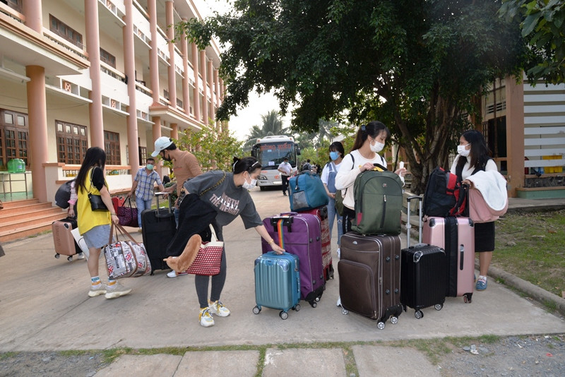 Bệnh viện dã chiến Long Định, nơi cách ly y tế tập trung của tỉnh Tiền Giang.