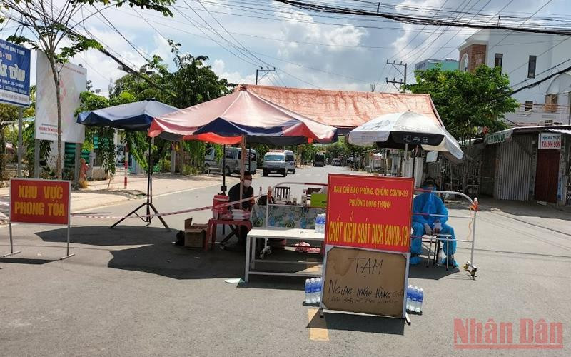 Khu vực phong tỏa phường Long Thạnh.