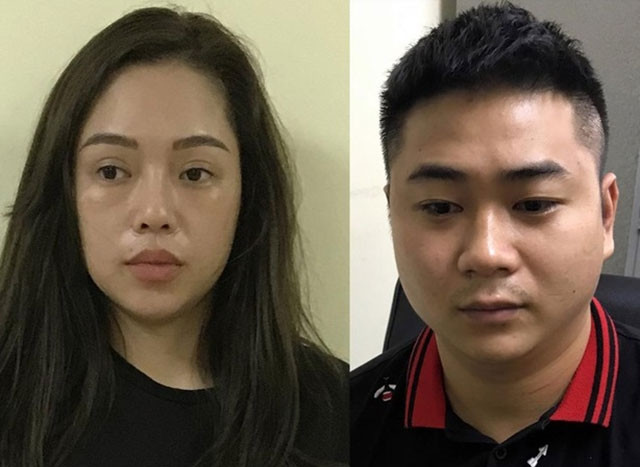 Đối tượng Nguyễn Thị Hương Ly và Nguyễn Đức Mạnh trong đường dây tổ chức đánh bạc.