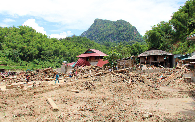 Bản Na Sá, xã Na Mèo, huyện Quan Sơn (Thanh Hóa) bị thiệt hại nặng nề do ảnh hưởng của hoàn lưu bão số 3 năm 2019.