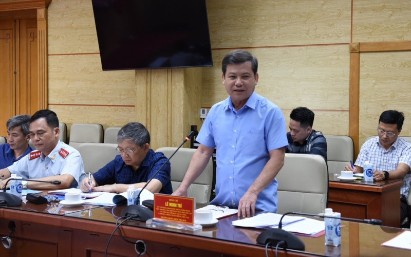 Viện trưởng Kiểm sát nhân dân tối cao Lê Minh Trí phát biểu tại buổi làm việc.