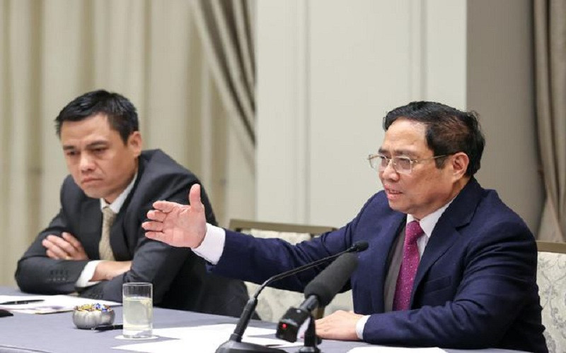 Thủ tướng Phạm Minh Chính phát biểu tại cuộc gặp.