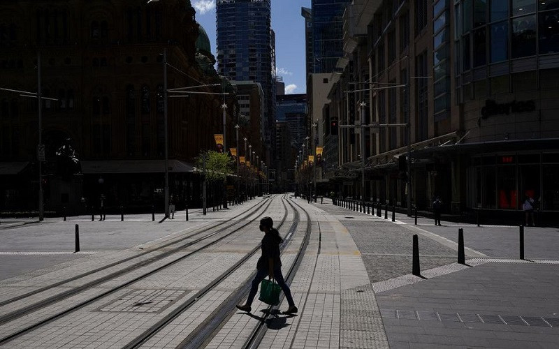 Thành phố Sydney ở bang New South Wales, Australia đang trong lệnh phong tỏa để hạn chế sự lây lan của dịch Covid-19. (Ảnh: Reuters)