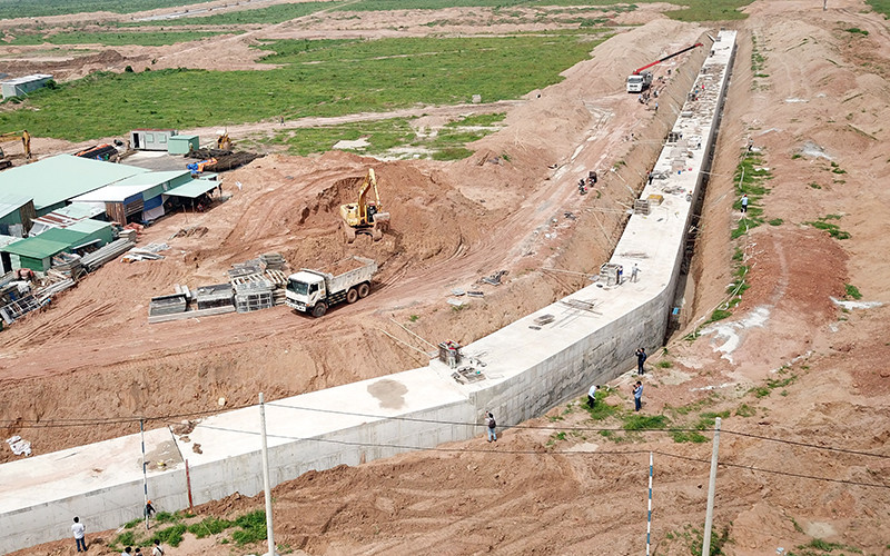 Thi công Khu tái định cư Lộc An - Bình Sơn.