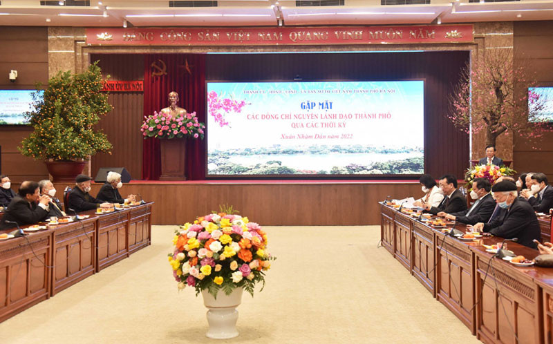 Quang cảnh buổi gặp mặt sáng 16/1.