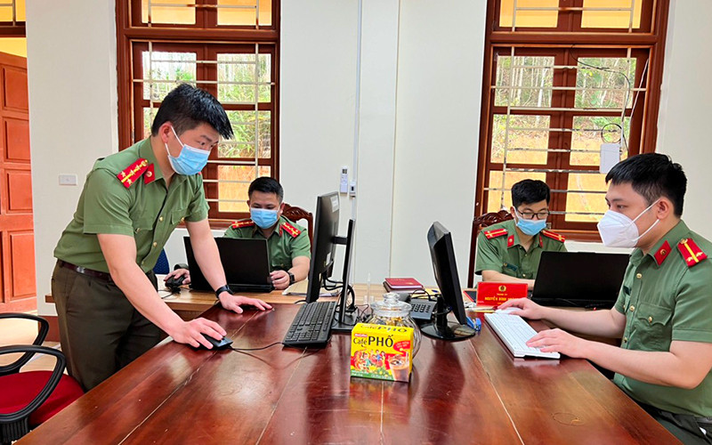 Hoạt động của cán bộ, chiến sĩ Phòng An ninh mạng và phòng, chống tội phạm sử dụng công nghệ cao (Công an Bắc Kạn).