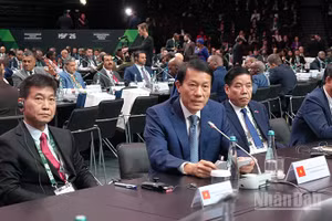 Bộ trưởng Công an Lương Tam Quang dự và phát biểu tại Hội nghị quốc tế lần thứ 14 lãnh đạo cấp cao phụ trách an ninh các nước trong khuôn khổ Diễn đàn An ninh Quốc tế lần thứ nhất tại Nga. (Ảnh: XUÂN HƯNG)