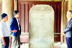 Cụm bia đá thời Lê Trung Hưng (thế kỷ 17-18) được bảo quản ở Tam quan chùa Keo Hành Thiện, xã Xuân Hồng, tỉnh Ninh Bình.