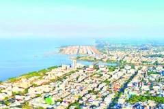 Phường Rạch Giá nhìn từ trên cao. (Ảnh PHƯƠNG VŨ).