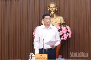 Chủ tịch Ủy ban nhân dân tỉnh Quảng Ngãi Nguyễn Đức Tâm phát biểu kết luận tại phiên họp.