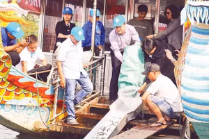 Hoạt động thả cá giống tái tạo nguồn lợi thủy sản tại thành phố Huế.
