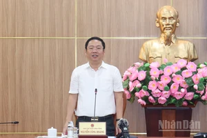 Phó Chủ tịch Ủy ban nhân dân tỉnh Quảng Ngãi Nguyễn Công Hoàng phát biểu chỉ đạo tại cuộc họp.