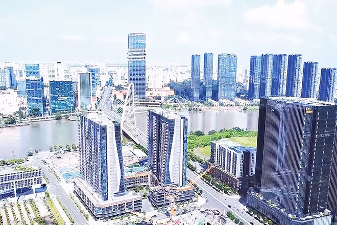 Trung tâm Tài chính Quốc tế Việt Nam tại Thành phố Hồ Chí Minh nhận được sự quan tâm lớn của cộng đồng nhà đầu tư quốc tế với cam kết đầu tư hơn 19 tỷ USD (Ảnh TÙNG ANH)