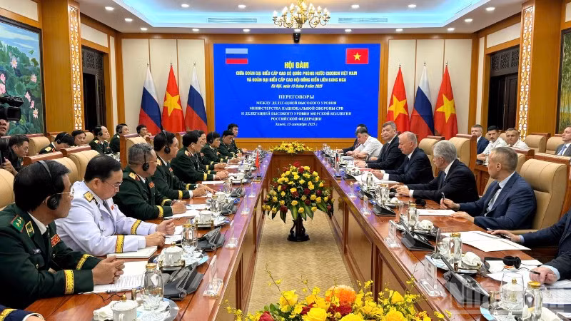 Quang cảnh hội đàm. (Ảnh: TRUNG HƯNG)