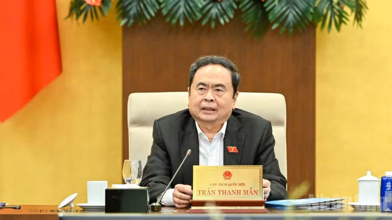 Chủ tịch Quốc hội Trần Thanh Mẫn phát biểu chỉ đạo phiên họp. (Ảnh: DUY LINH)